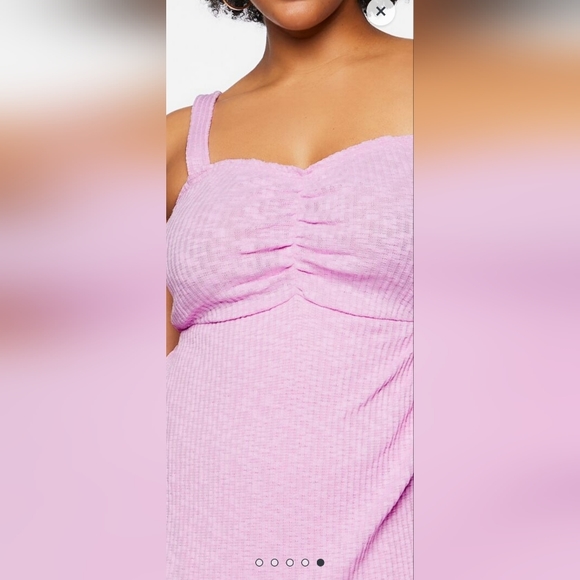 FOREVER 21 3X Plus Knee Length Dress Wisteria Lavender/Pink NWT Sweetheart Neck - Picture 7 of 14